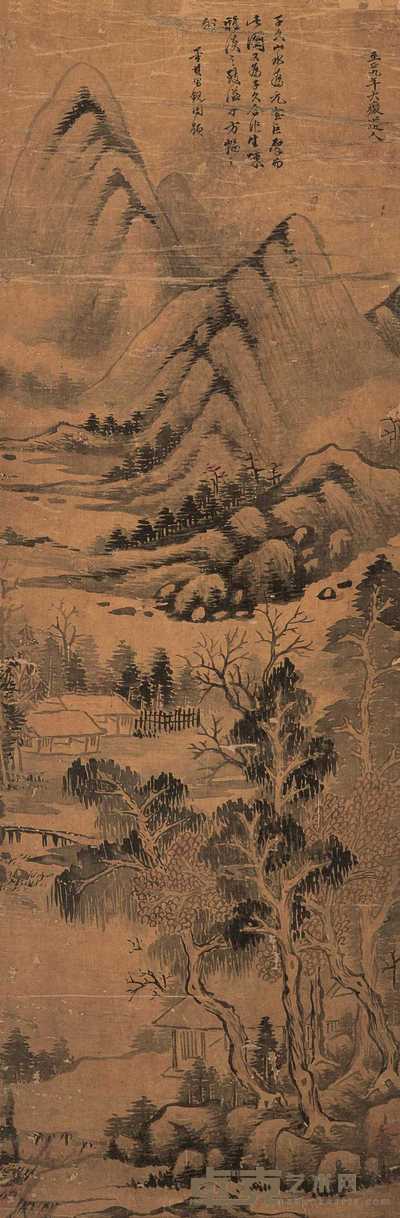 黄公望（款） 山水 立轴 99×33.5cm